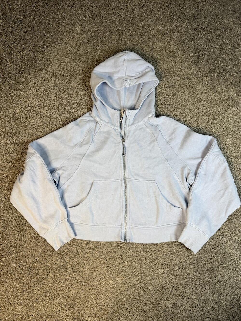 Lululemon Scuba Oversized Hoodie Womens XL Blue Linen Full Zip Hooded